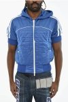 Dsquared2 Quilted Short Sleeve Sweatshirt With Zip In Blue