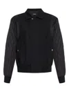 Dsquared2 Quilted-sleeve Bomber Jacket In Black