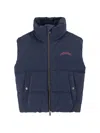 Dsquared2 Quilted Sleeveless Puffer Jacket With Heritage Lining In Blue