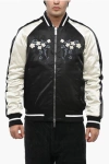 Dsquared2 Quilted Souvenir Bomber With Floral Embroidery In Black