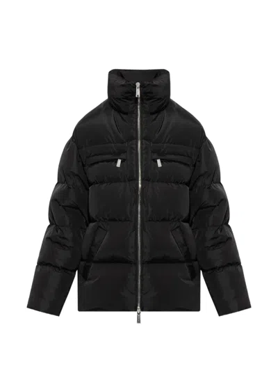 Dsquared2 Quilted Stand-up Collar Jacket In Black