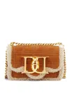 Dsquared2 Quilted Suede Shoulder Bag In Brown
