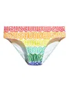 Dsquared2 Rainbow-logo Pattern Swimming Trunks In Multi