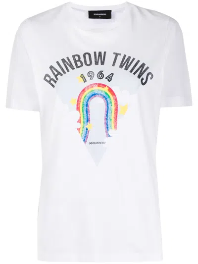 DSQUARED2 彩虹印花T恤