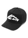 Dsquared2 Printed Cotton Baseball Hat In Black