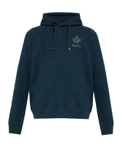 Dsquared2 Raised-logo Cotton Hoodie In Black