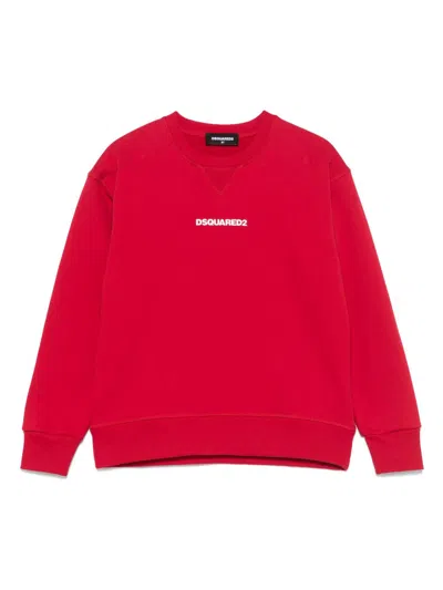 Dsquared2 Kids' Raised-logo Sweatshirt In Red