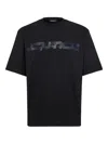 Dsquared2 Loose Fit Raised Print T-shirt In Black