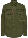 Dsquared2 Dsquared Bottle Green Stretch Corduroy Shirt In Green