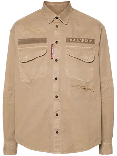 Dsquared2 Ranger Shirt In Neutrals