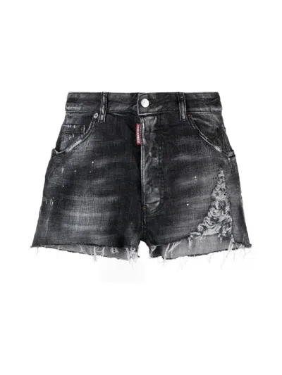 DSQUARED2 RAW CUT BAGGY DENIM SHORTS