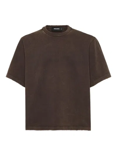 Dsquared2 Raw Edge T-shirt In Brown