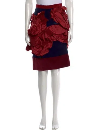 Pre-owned Dsquared2 Raw-edge Trim Mini Skirt In Red