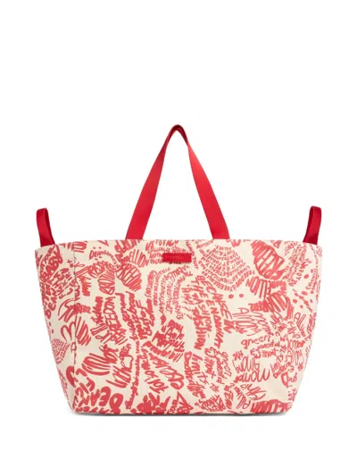 Dsquared2 Rebel Hibiscus Tote Bag In Red