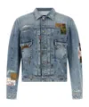 Dsquared2 Rebel Patchwork Denim Jacket In Blue