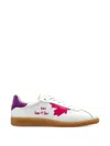 Dsquared2 White Low-top Nappa Purple Accent Sneakers In White