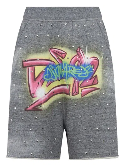 Dsquared2 Rebel Tags Shorts In Gray