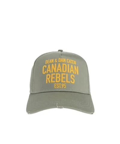 Dsquared2 Rebels Curved Peak Baseball Cap In Green