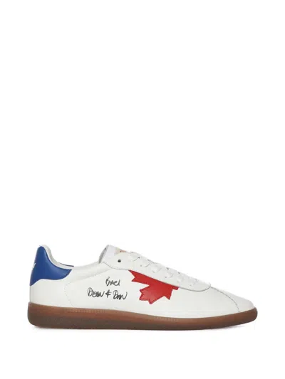 Dsquared2 White Calf Leather Bos Taurus Chunky Sneakers
