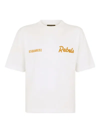 Dsquared2 Rebels Loose Fit T-shirt In White