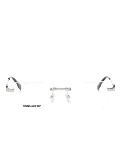 Dsquared2 Rectangle-frame Glasses In Silver