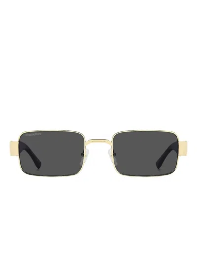 Dsquared2 Rectangle-frame Sunglasses In Gold