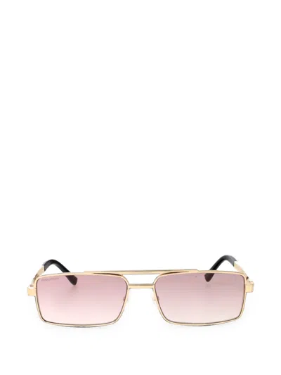 Dsquared2 Rectangle-frame Sunglasses In Gold