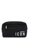 Dsquared2 Iconic Rectangular Beauty Case With External Pocket In Black