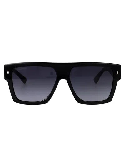 Dsquared2 Rectangular Sunglasses Icon 0030/s 807 In Black