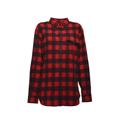 DSQUARED2 RED AND BLACK WOOL CHECKERED SHIRT