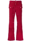 Dsquared2 Red Corduroy Straight-leg Jeans In Red