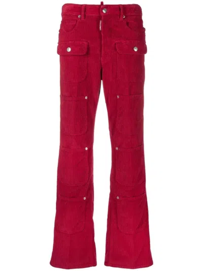 Dsquared2 Red Corduroy Straight-leg Jeans