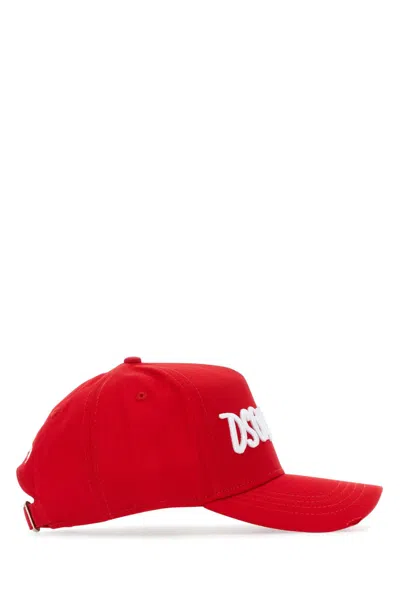 Dsquared2 Red Cotton Baseball Cap In M818