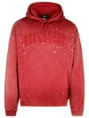 Dsquared2 Crewneck Sweater With Hood And Paint Splatter In Red