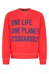 Dsquared2 Cotton Crew-neck Sweatshirt With Frontal Maxi Print In 304