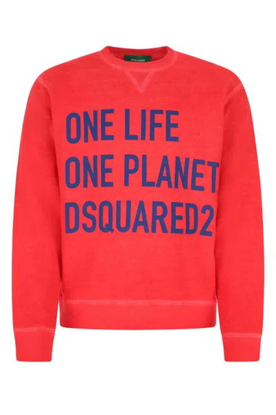 Dsquared2 Red Cotton Sweatshirt In 304