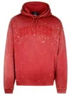 Dsquared2 Crewneck Sweater With Hood And Paint Splatter In Cherry Pop