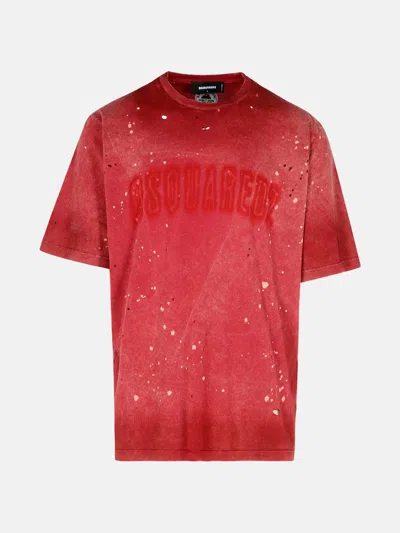 Dsquared2 Red Cotton T-shirt