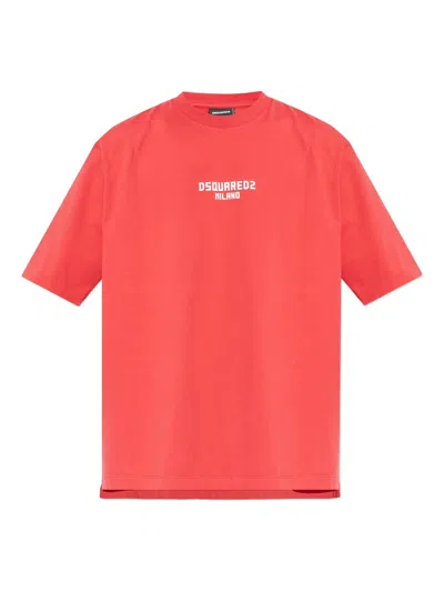 DSQUARED2 DSQUARED2 RED COTTON T-SHIRT