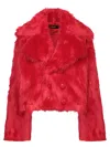 Dsquared2 Double-breasted Faux-fur Jacket In Red