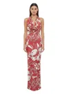 Dsquared2 Draped Printed Maxi Dress In Red