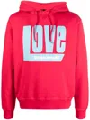 Dsquared2 Logo-print Drawstring Hood Hoodie In Red