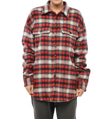 Dsquared2 Red Oversized Plaid Shirt In Multi