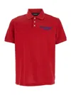 Dsquared2 Red Polo Shirt With Embroidered Logo On The Front In Cotton Man