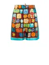 Dsquared2 Summer Lovers Silk Bermuda Shorts In Multi