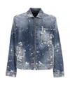 Dsquared2 Red Spots Washed Denim Jacket In Blue