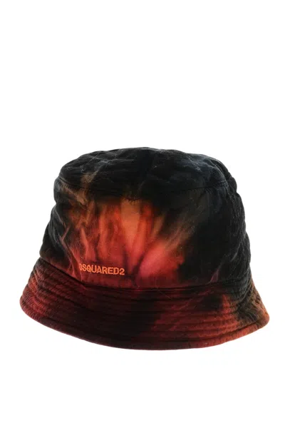 Dsquared2 Red Tie-dye Bucket Hat In Multi