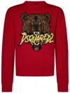 Dsquared2 Crewneck Embroidered Graphic Design Sweater In Red