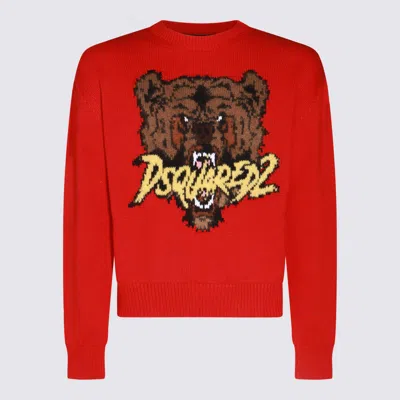 Dsquared2 Red Wool Knitwear