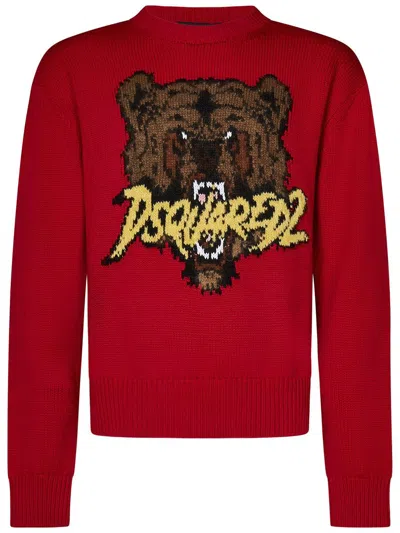 Dsquared2 Red Wool Knitwear